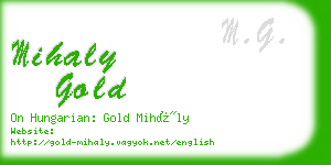 mihaly gold business card